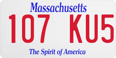 MA license plate 107KU5