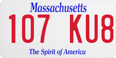 MA license plate 107KU8
