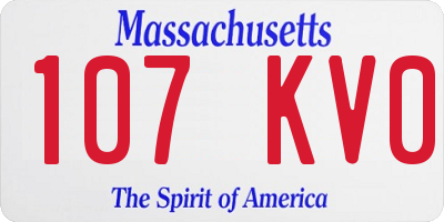 MA license plate 107KV0