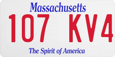 MA license plate 107KV4