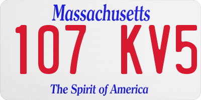 MA license plate 107KV5