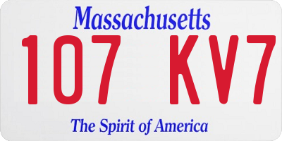 MA license plate 107KV7