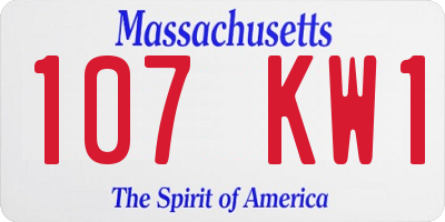 MA license plate 107KW1