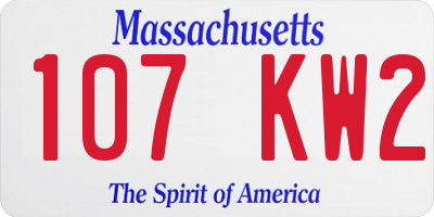 MA license plate 107KW2