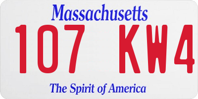 MA license plate 107KW4