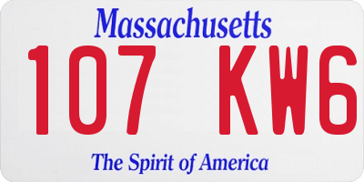 MA license plate 107KW6