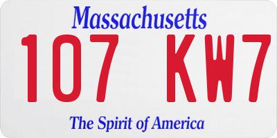 MA license plate 107KW7