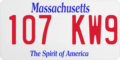 MA license plate 107KW9