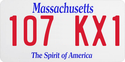 MA license plate 107KX1