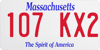 MA license plate 107KX2