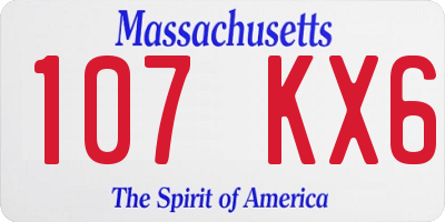 MA license plate 107KX6