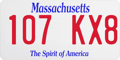 MA license plate 107KX8