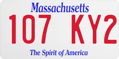 MA license plate 107KY2