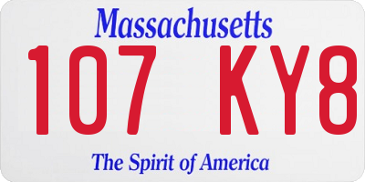 MA license plate 107KY8