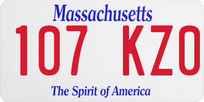 MA license plate 107KZ0