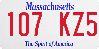 MA license plate 107KZ5