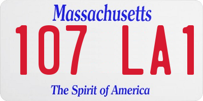 MA license plate 107LA1