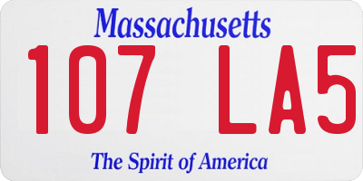 MA license plate 107LA5