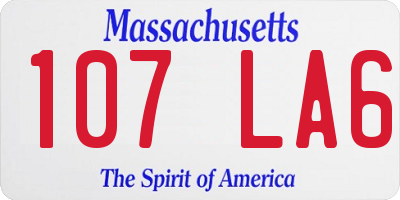 MA license plate 107LA6