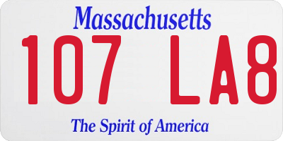 MA license plate 107LA8