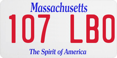 MA license plate 107LB0