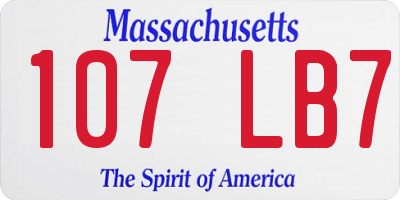 MA license plate 107LB7