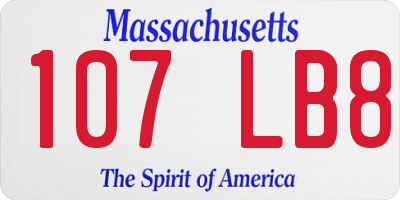 MA license plate 107LB8