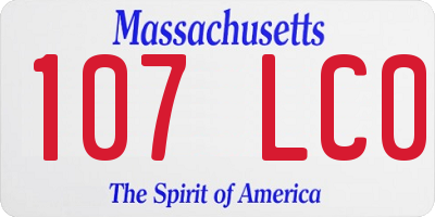 MA license plate 107LC0