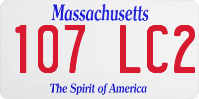 MA license plate 107LC2