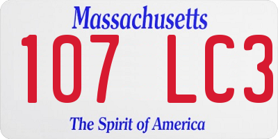 MA license plate 107LC3