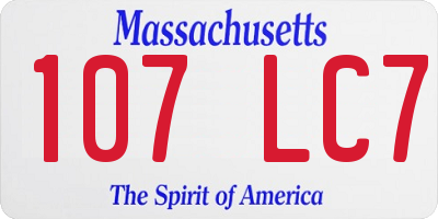 MA license plate 107LC7