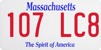 MA license plate 107LC8