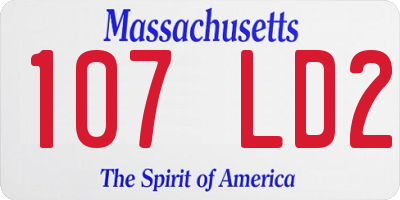 MA license plate 107LD2