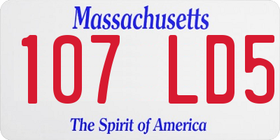 MA license plate 107LD5