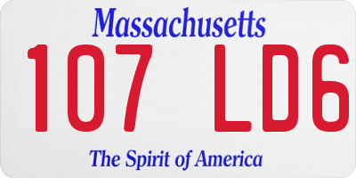 MA license plate 107LD6