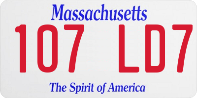 MA license plate 107LD7