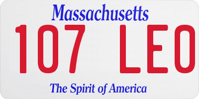 MA license plate 107LE0