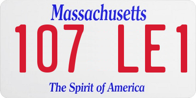 MA license plate 107LE1