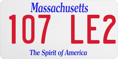 MA license plate 107LE2