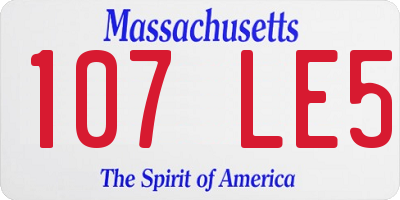 MA license plate 107LE5