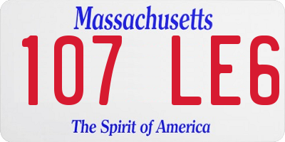 MA license plate 107LE6