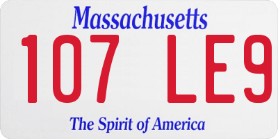 MA license plate 107LE9