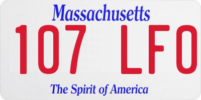 MA license plate 107LF0