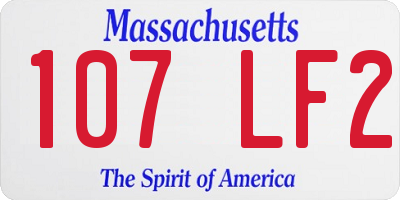 MA license plate 107LF2