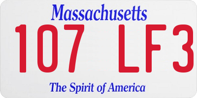 MA license plate 107LF3