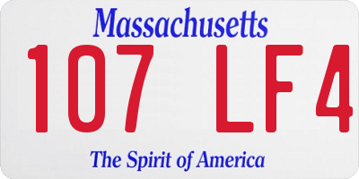MA license plate 107LF4