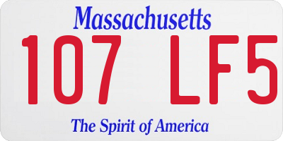 MA license plate 107LF5