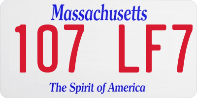 MA license plate 107LF7