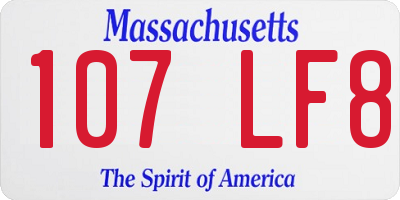 MA license plate 107LF8