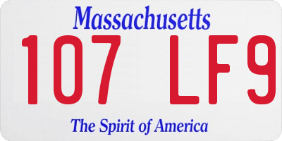 MA license plate 107LF9